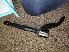 FABRIC FEMALE 32" MANNEQUIN WITH WOODEN STAND THAT NEEDS REPAIR INCLD.