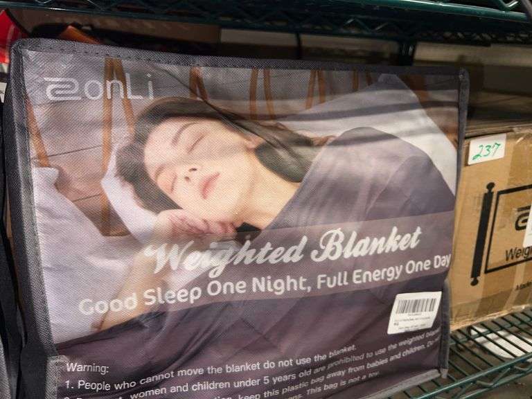 ZONLI COOL WEIGHTED BLANKET DARK GREY 60"x80" 15LBS