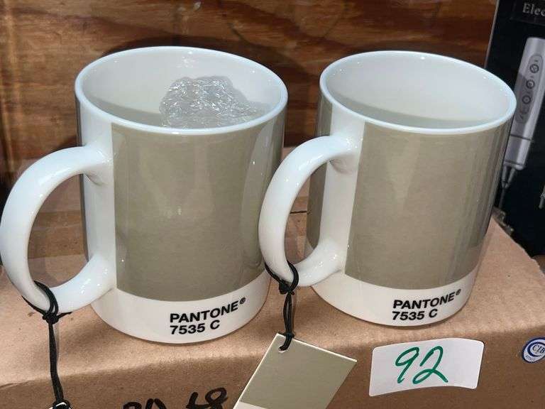 PANTONE PUTTY GREY 7535 C CERAMIC COFFEE MUG SOLD PER PACK OF 6