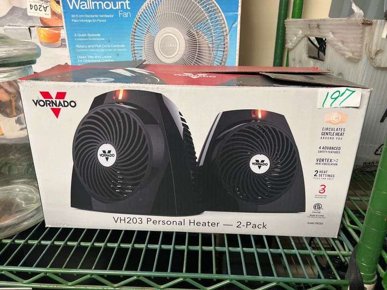 VORNADO VH203 PERSONAL HEATER TWIN PACK WITH 2 HEAT SETTINGS PLUS FAN