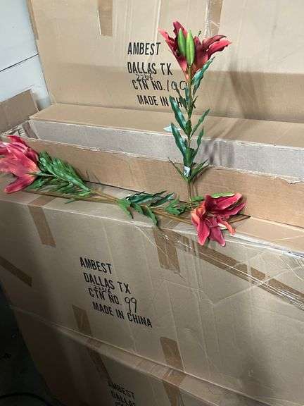 AMERICAN BEST ARTIFICIAL SILK CINNABAR FLOWERS 26" 53165, ALL NEW IN CASE.. SOLD PER CASE OF 144