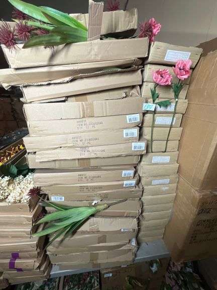 AMERICAN BEST ARTIFICIAL SILK FLOWERS INCLUDING 233020BG 17" STARFIRE LILY PLANT WILDFLOWERS BURGANDY GREEN & 20" PEACH FLOWER STEM 4428657  ALL NEW IN CASE.. SOLD PER 2-DOZEN
