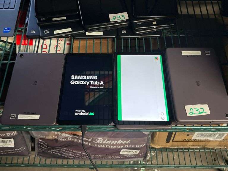 SAMSUNG GALAXY TAB A ANDROID TABLETS WITH USB-C CHARGING MANY TESTED AND POWER ON, CAN BE RESET