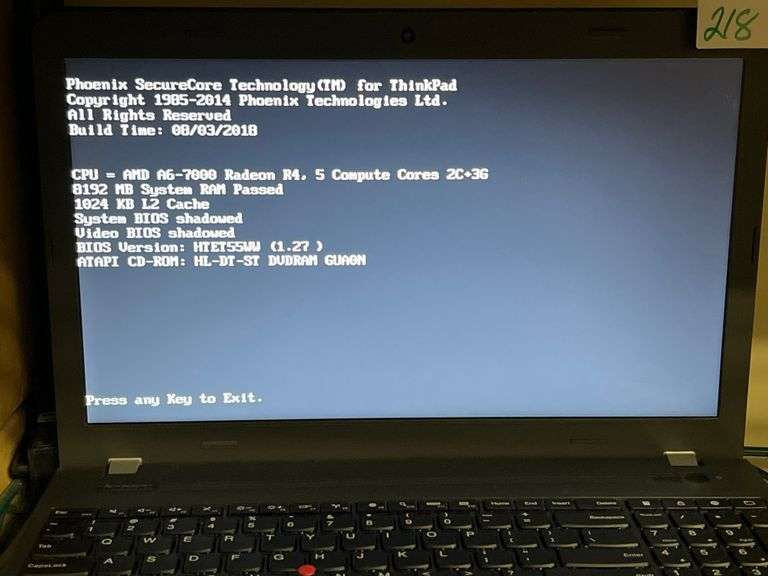 LENOVO THINKPAD LAPTOP POWERS ON