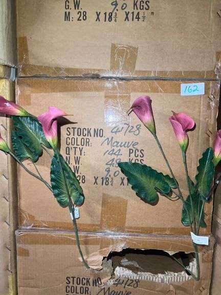 AMERICAN BEST ARTIFICIAL SILK CALLA LILY x3 MINI MAUVE COLOR 41728 APROX 2' ALL NEW IN CASE.. SOLD PER CASE OF 144