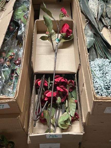 AMERICAN BEST ARTIFICIAL SILK 2' DELLA RED FLOWER 4923872 ALL NEW IN CASE.. SOLD PER DOZEN