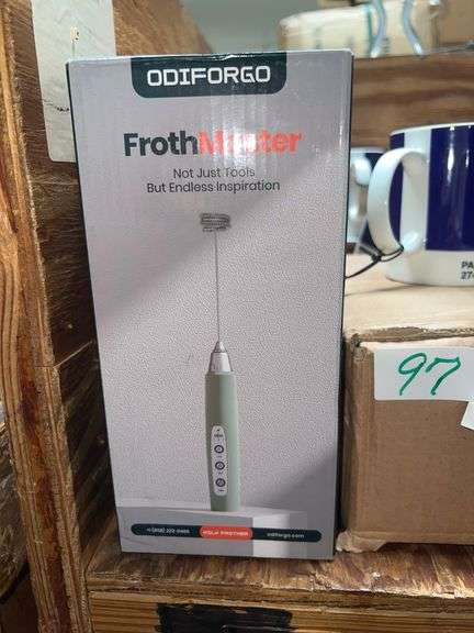 ODIFORGO FROTH MASTER RECHARGEABLE GRANITE GREEN MILK FROTHER