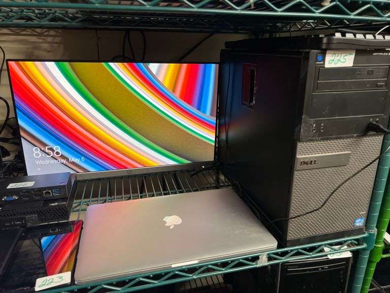 DELL OPTIPLEX 3010 COMPUTER WITH CORE i5 INTEL, POWERS ON WITH MEMORY BUT PASSWORD PROTECTED WITH HP24MH 23.8" MONITOR, POWER CABLES, & USB KEYBOARD ALL INCLUDED