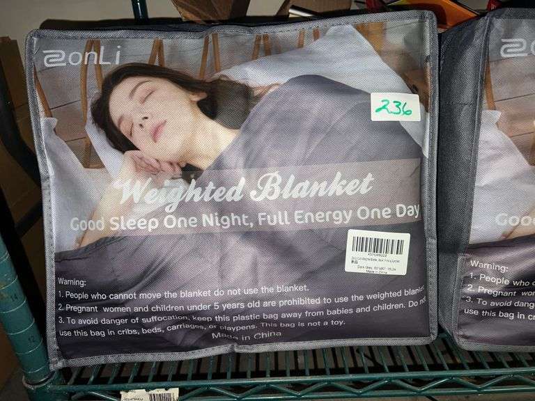 ZONLI COOL WEIGHTED BLANKET DARK GREY 60"x80" 15LBS