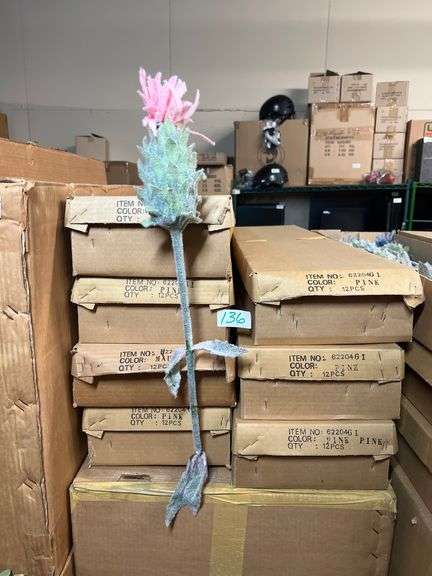 AMERICAN BEST ARTIFICIAL SILK PINEAPPLE FLOWER IN PINK AND BLUE COLORS ALL NEW IN CASE.. SOLD PER DOZEN