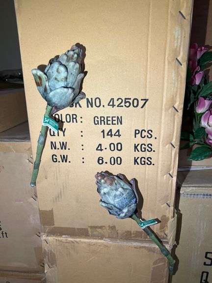AMERICAN BEST ARTIFICIAL SILK FLOWER 21" GREEN COLOR 61361 ALL NEW IN CASE.. SOLD PER CASE OF 144