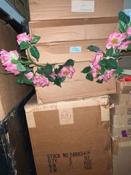 ARTIFICIAL SILK 25" VICTORIAN ROSE MAUVE MIXED SWAG 5868346 ALL NEW IN CASE