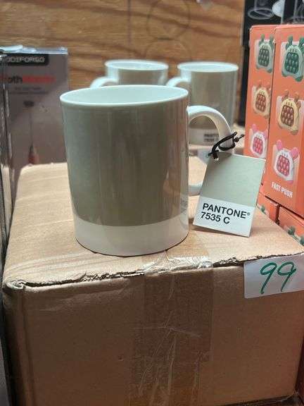 PANTONE PUTTY GREY 7535 C CERAMIC COFFEE MUG SOLD PER PACK OF 6