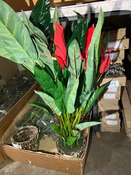 AMERICAN BEST ARTIFICIAL SILK FLOWER LARGE DISPLAY WITH MOSSY PLANTER INCLUDED FOR EACH ALL NEW.. SOLD PER PIECE