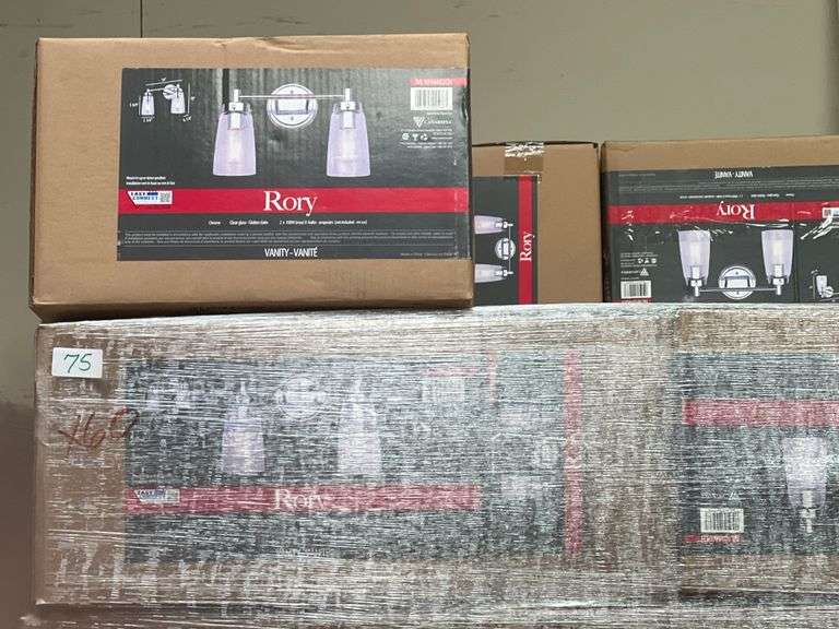 CANARMNA RORY CHROME 2-LIGHT VANITY IVL1016A02CH  MOUNT UP OR DOWN POSITION, CLEAR GLASS 100W MAX BRAND NEW IN BOX SOLD PER BOX