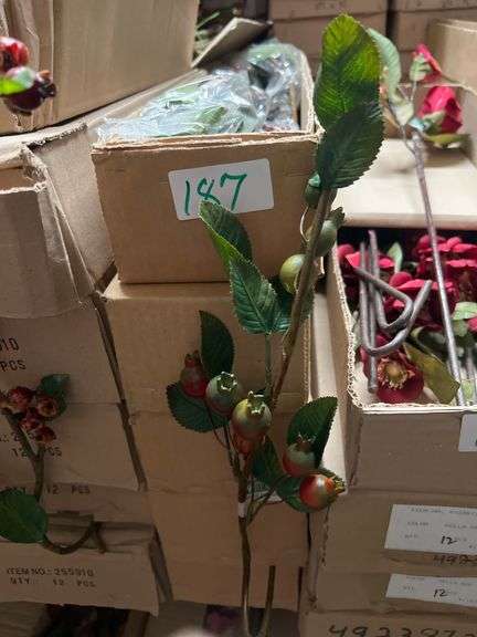 AMERICAN BEST ARTIFICIAL ROSE HIP SPRAY BERRY STEM 24" ALL NEW IN CASE.. SOLD PER DOZEN
