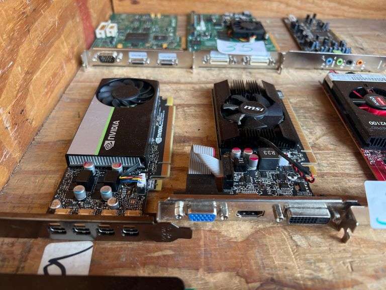 DISPLAY CARDS INCLUDING NVIDIA 0417-084 M01 T03; AMD FIREPRO W2100 47000G REV.B; ECT