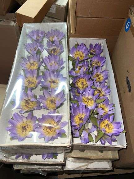 AMERICAN BEST ARTIFICIAL SILK 4" PURPLE FLOWER FOR SMALL POT, ALL NEW IN CASE.. SOLD PER DOZEN