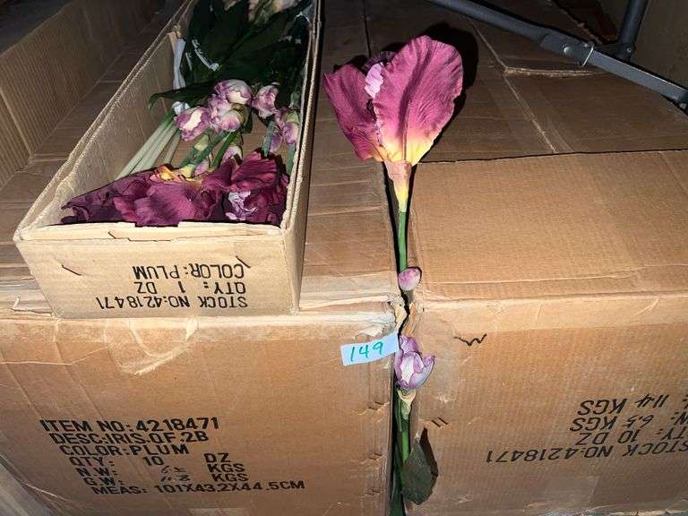 AMERICAN BEST ARTIFICIAL SILK FLOWER PLUM COLOR 32" 4218471 ALL NEW IN CASE.. SOLD PER DOZEN