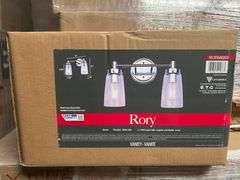 CANARMNA RORY CHROME 2-LIGHT VANITY IVL1016A02CH  MOUNT UP OR DOWN POSITION, CLEAR GLASS 100W MAX BRAND NEW IN BOX SOLD PER BOX