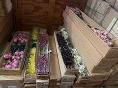 AMERICAN BEST VARIOUS ARTIFICIAL SILK FLOWERS 2'-3'L ALL NEW IN CASE.. SOLD PER CASE, MOST A DOZEN