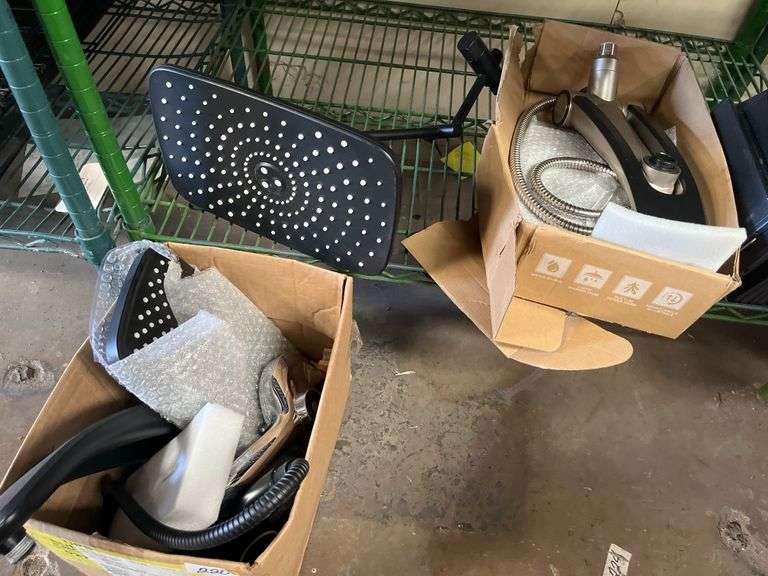 Assortment of rainfall showerheads w/ handheld showerhead