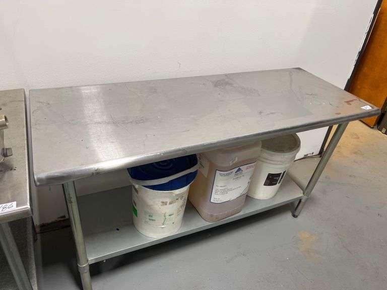 Stainless steel commercial work table