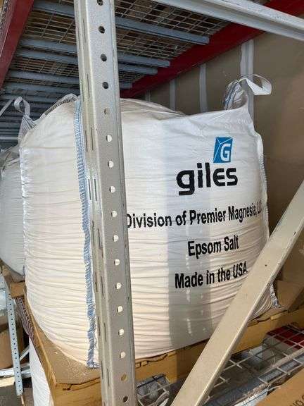 Giles Chemical, 21 supersacks of USP-grade Epsom Salt totaling 2000 pounds.