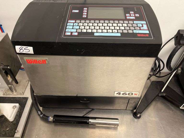 Willett industrial inkjet printer model 460si, built in qwerty keyboard w/ screen.