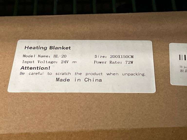 HL-20 model heating blanket, measuring 200x150cm.
