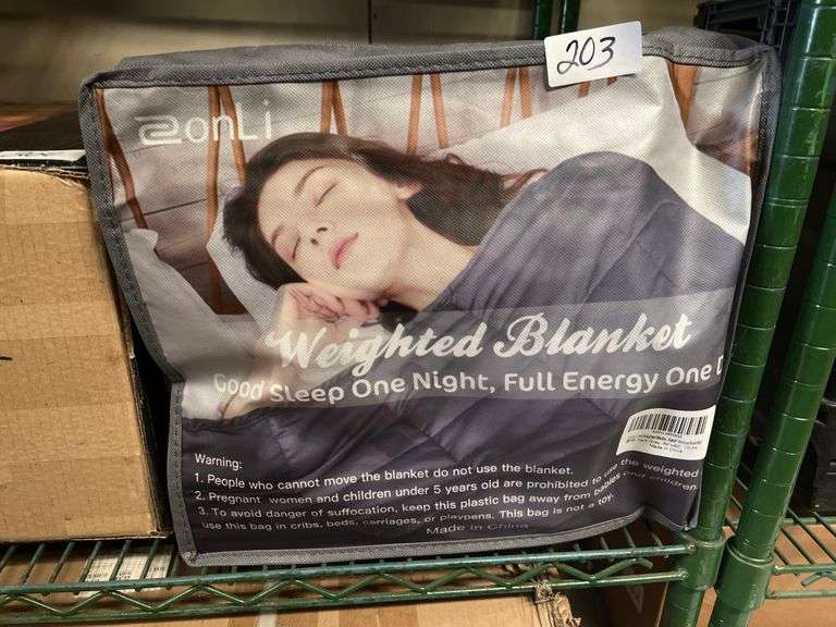 ZonLi branded gray weighted blanket