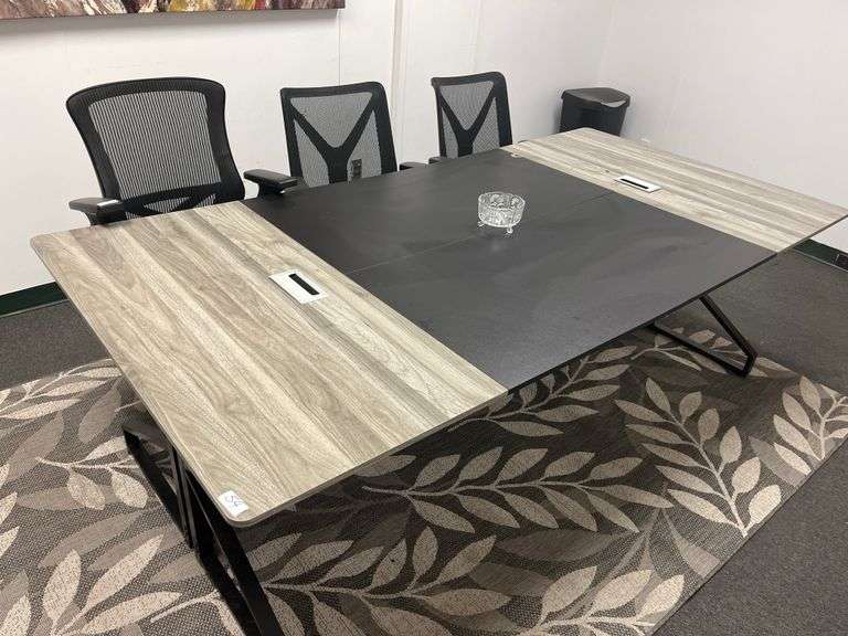 Conference table with cable management grommets approx. 8' x 47"