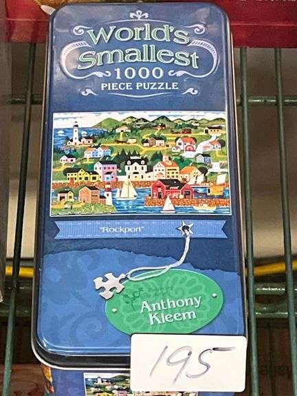 MasterPieces "World's Smallest" 1000-piece puzzle featuring the "Rockport" artwork by Anthony Kleem.