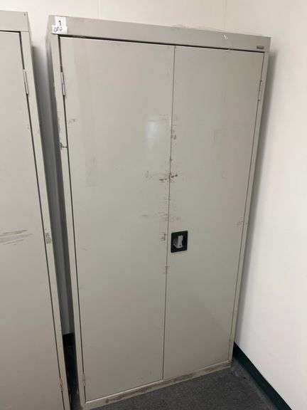 Sandusky two-door steel storage cabinet 36" wide
