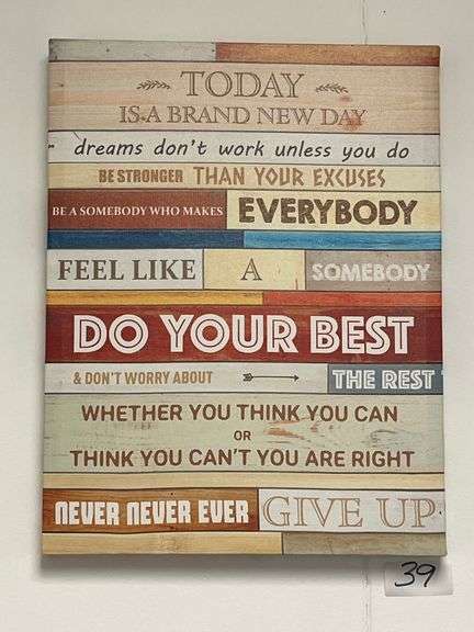 Wooden inspirational canvas