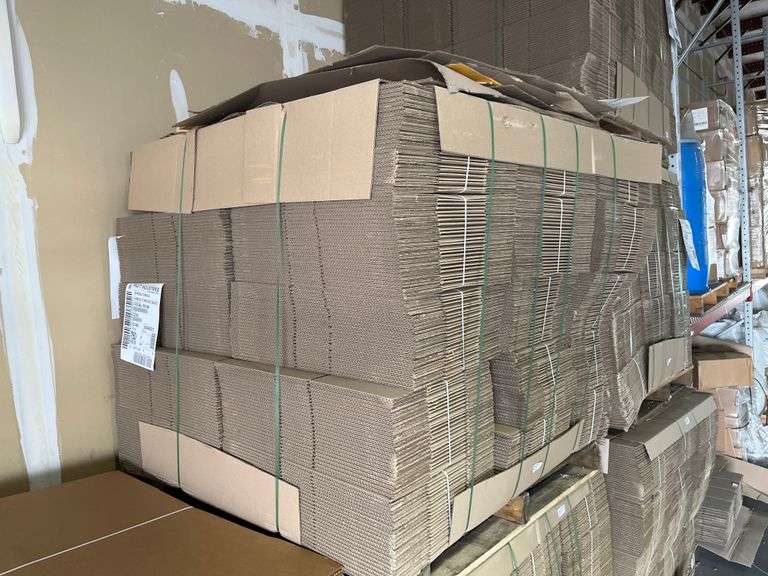 Pratt Industries Assorted cardboard shipping boxes, manufactured for packing, storage, and mailing.