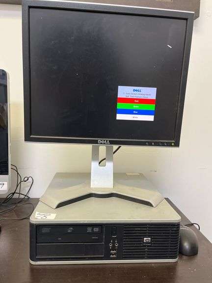 Dell LCD monitor w/ HP Compaq dc7900 SFF desk top computer.
