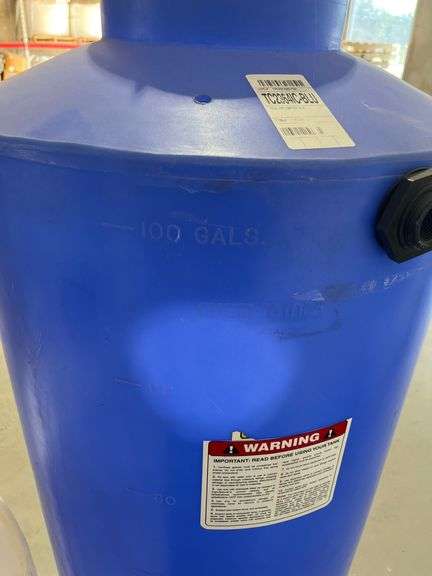260-gallon blue emergency water storage tank