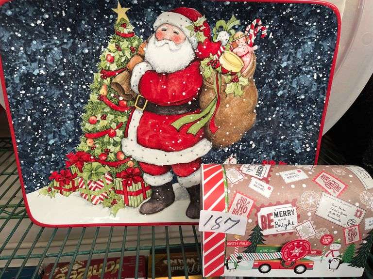 Holiday 14" serving tray and container