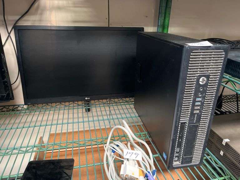 HP EliteDesk 800 G1 Small Form Factor desktop computer, LG 22MK400H 22-inch LED monitor