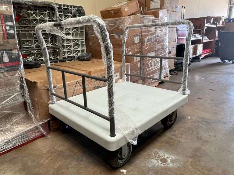 1 TON CAPACITY HEAVY DUTY LIGHT WEIGHT PLATFORM CART W/ SOLID PNEUMATIC TIRES