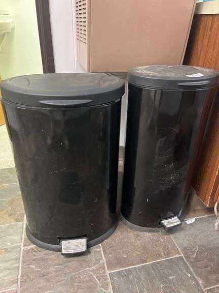 Stainless steel step trash can