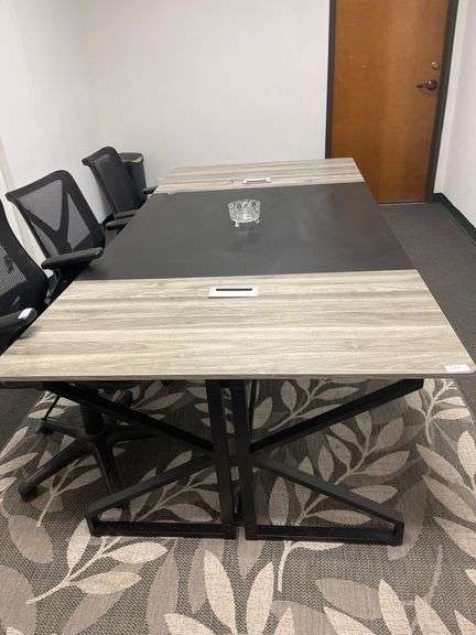 Conference table with cable management grommets approx. 8' x 47"