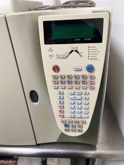 Thermo Scientific Trace GC Ultra, features a digital display and a comprehensive keypad, listed for prices ranging from roughly $450 to over $15,000