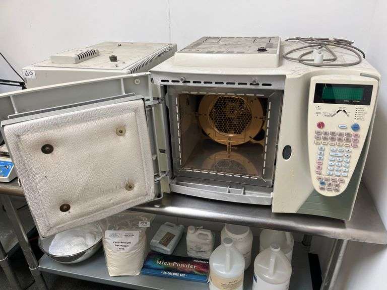 Thermo Scientific Trace GC Ultra, features a digital display and a comprehensive keypad, listed for prices ranging from roughly $450 to over $15,000