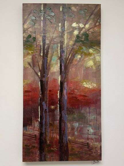 "Path thru trees" canvas wall art approx. 24" x 48"