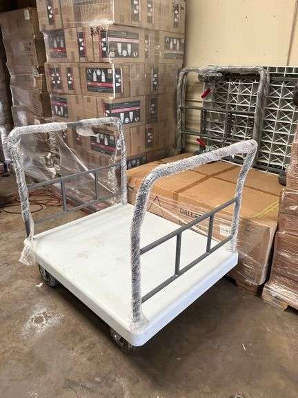 1 TON CAPACITY HEAVY DUTY LIGHT WEIGHT PLATFORM CART W/ SOLID PNEUMATIC TIRES