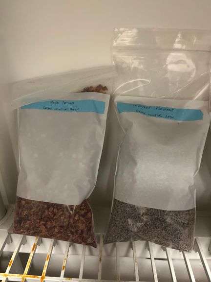 dried herbs, flowers, essential oils, and ingredients