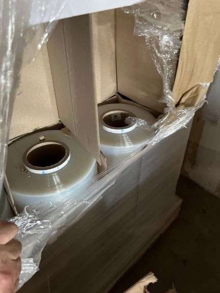 Pallet of large industrial rolls of stretch wrap