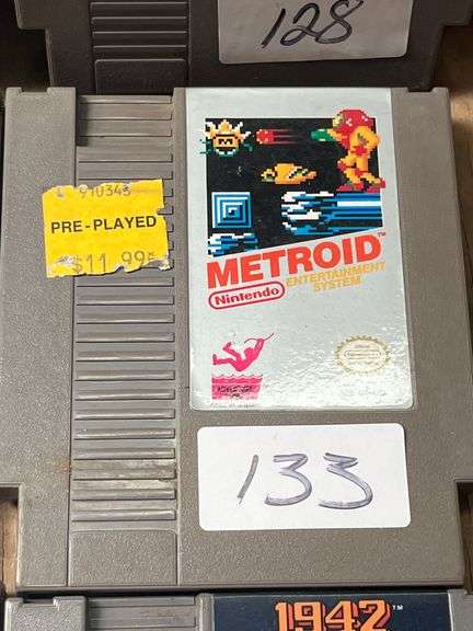 Original Metroid on the Nintendo Entertainment System (NES). cartridge